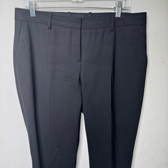 Theory Women’s Pants 12 Black Slim Leg Trousers Virgin Wool Blend Career Office - Picture 7 of 8